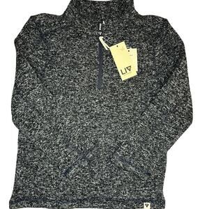 Boys Liv Outdoor Insulating Sweater Fleece, Gray, 1/4 Zip, NWT, Small 7/8, Warm